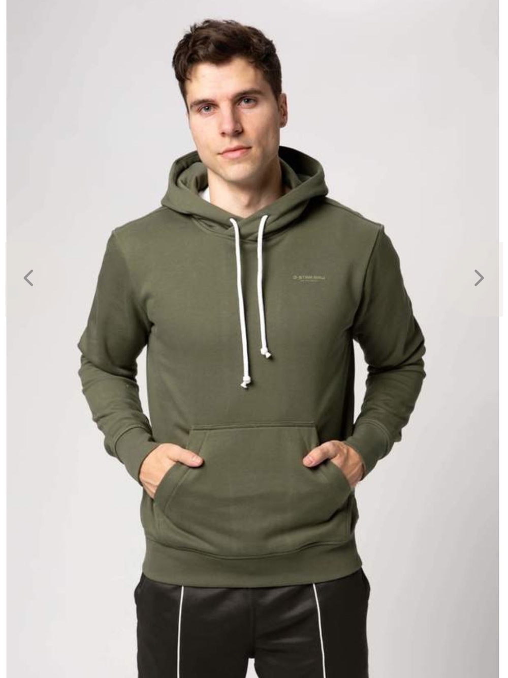G-Star Raw Olive Green Hoodie XXL Graphic Logo Distressed